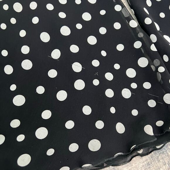 Vintage Carlisle 100% Silk Polka Dot Wide Leg Pants with Belt Black White Size 4 - Picture 12 of 14